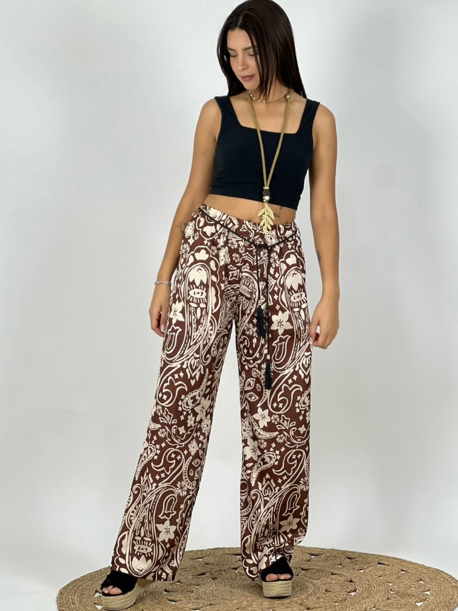 Palazzo Boho Chic Con Cordón A3-801