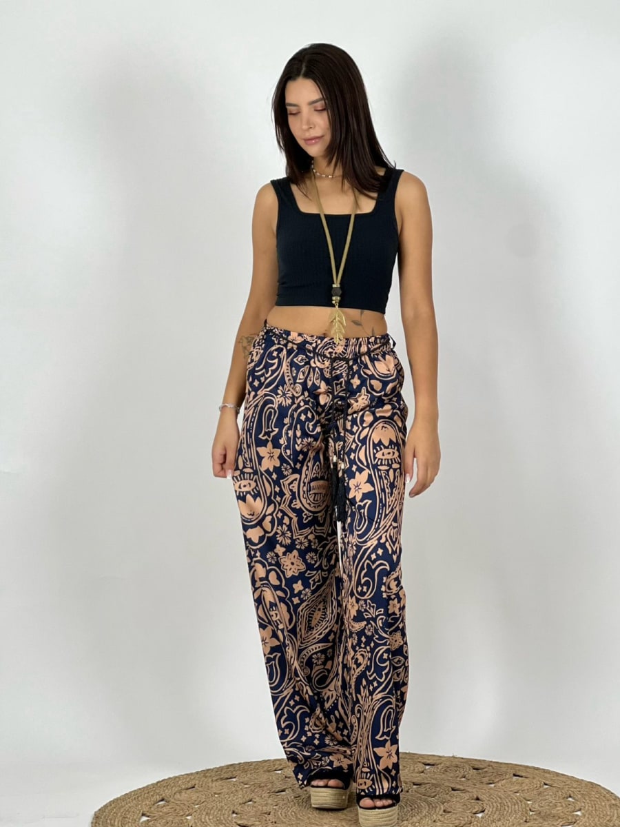 Palazzo Boho Chic Con Cordón A3-803