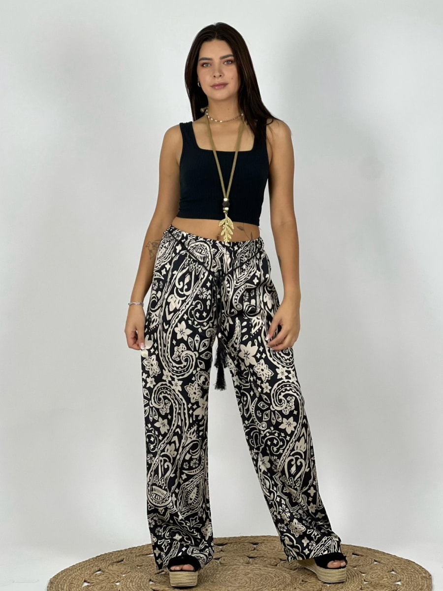 Palazzo Boho Chic Con Cordón A3-805