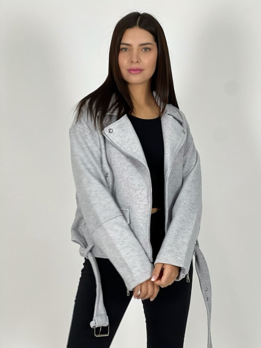 Chaqueta de Paño Con Cierre y Cinturon A1-31//435