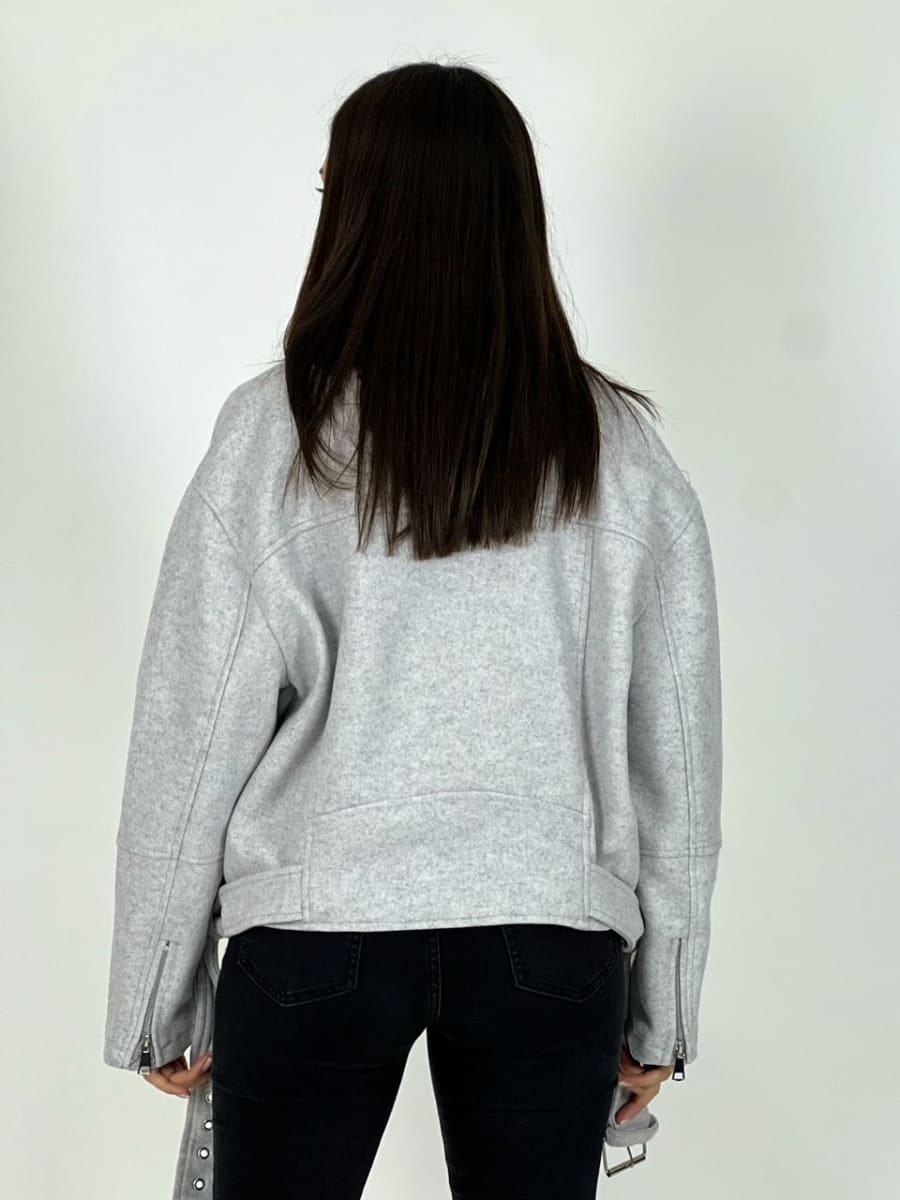 Chaqueta de Paño Con Cierre y Cinturon A1-31//438