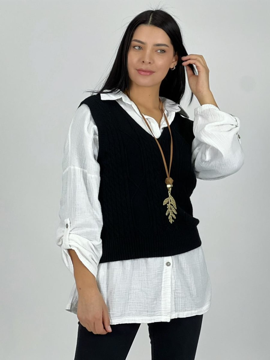 Sweater Cuello V S/Mangas Corto A4-922