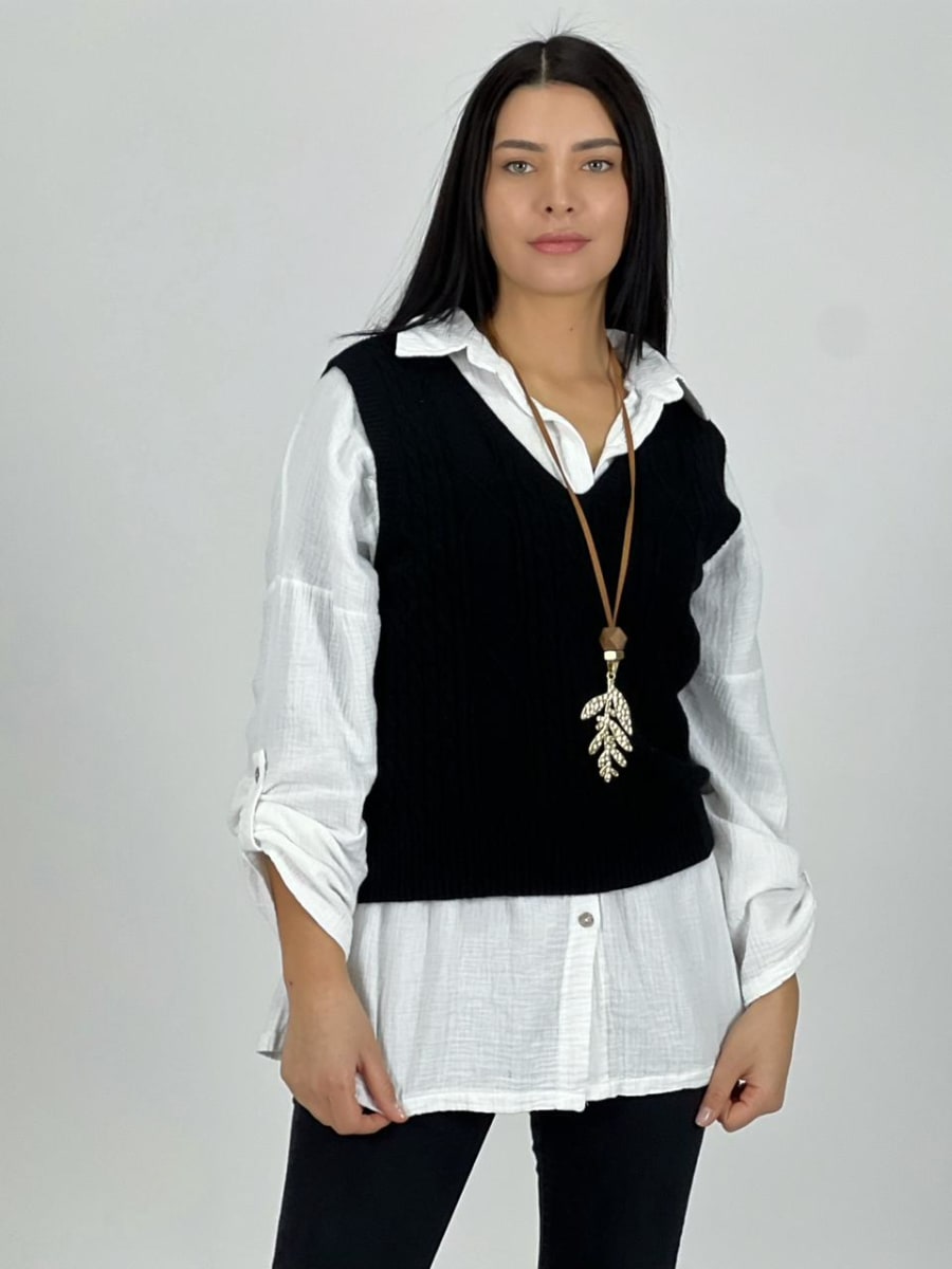 Sweater Cuello V S/Mangas Corto A4-921