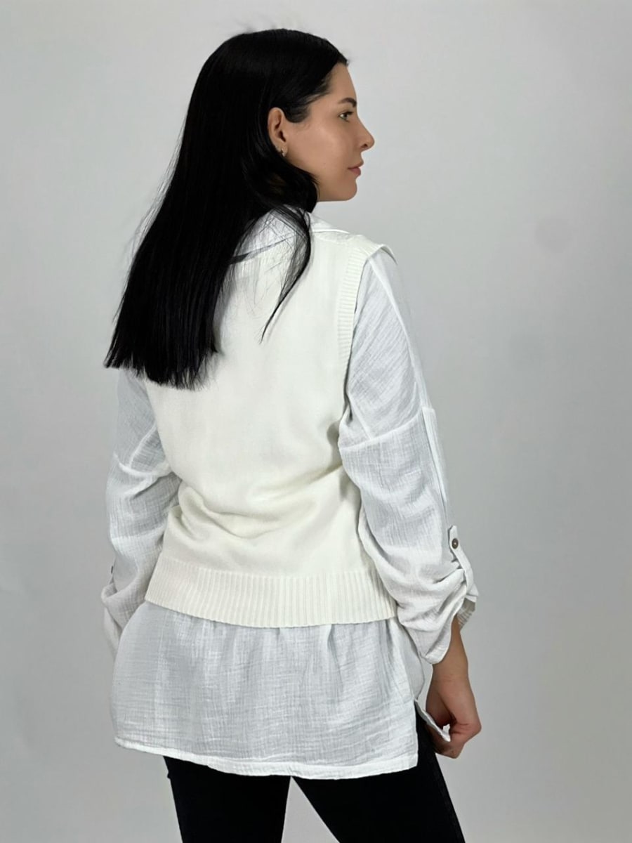 Sweater Cuello V S/Mangas Corto A4-9212