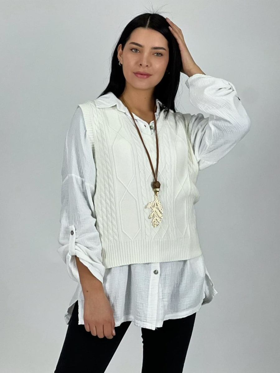 Sweater Cuello V S/Mangas Corto A4-9210