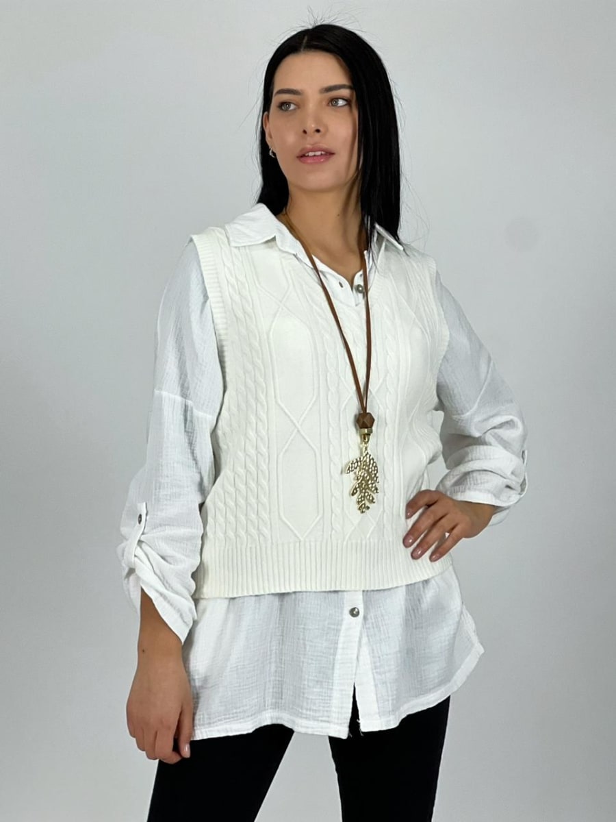 Sweater Cuello V S/Mangas Corto A4-9211