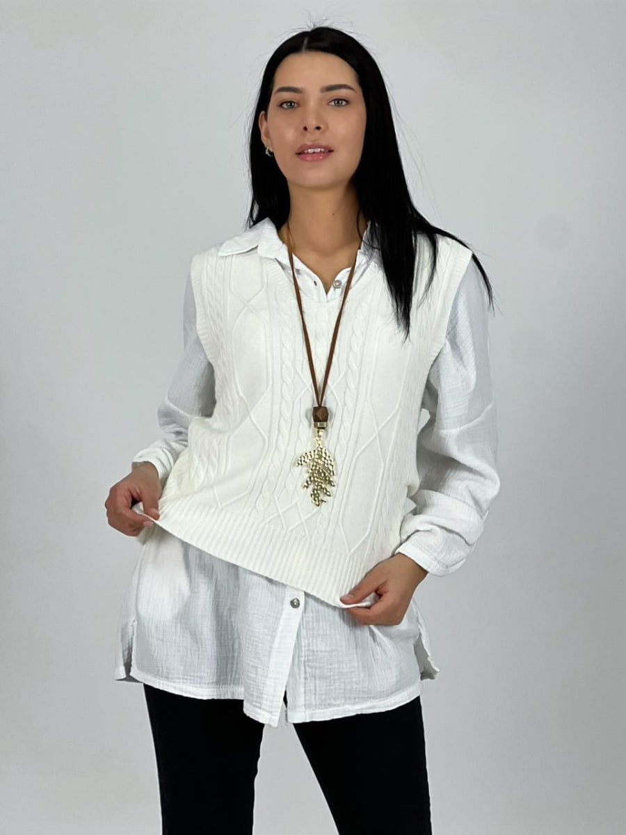 Sweater Cuello V S/Mangas Corto A4-929