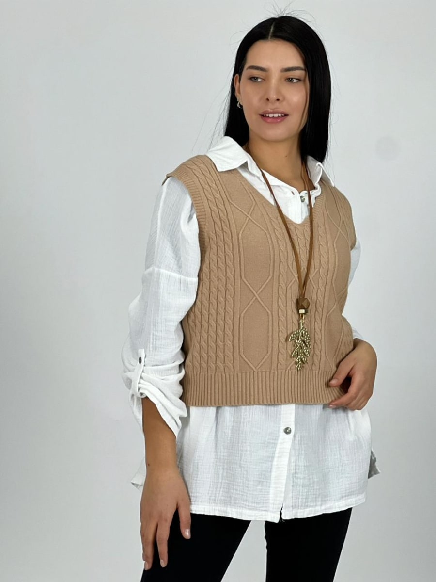 Sweater Cuello V S/Mangas Corto A4-9217