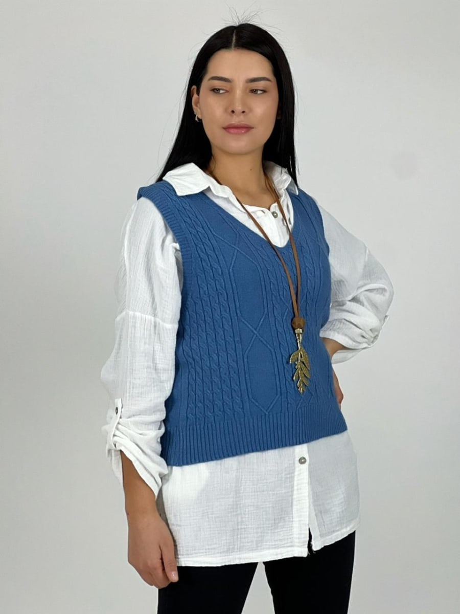 Sweater Cuello V S/Mangas Corto A4-9214