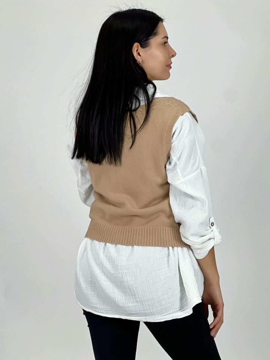 Sweater Cuello V S/Mangas Corto A4-9218