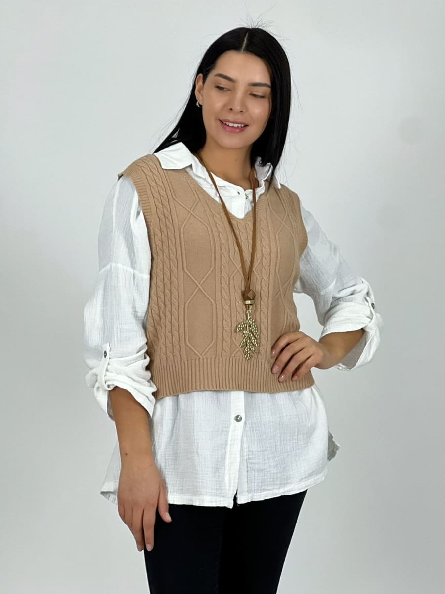 Sweater Cuello V S/Mangas Corto A4-9216