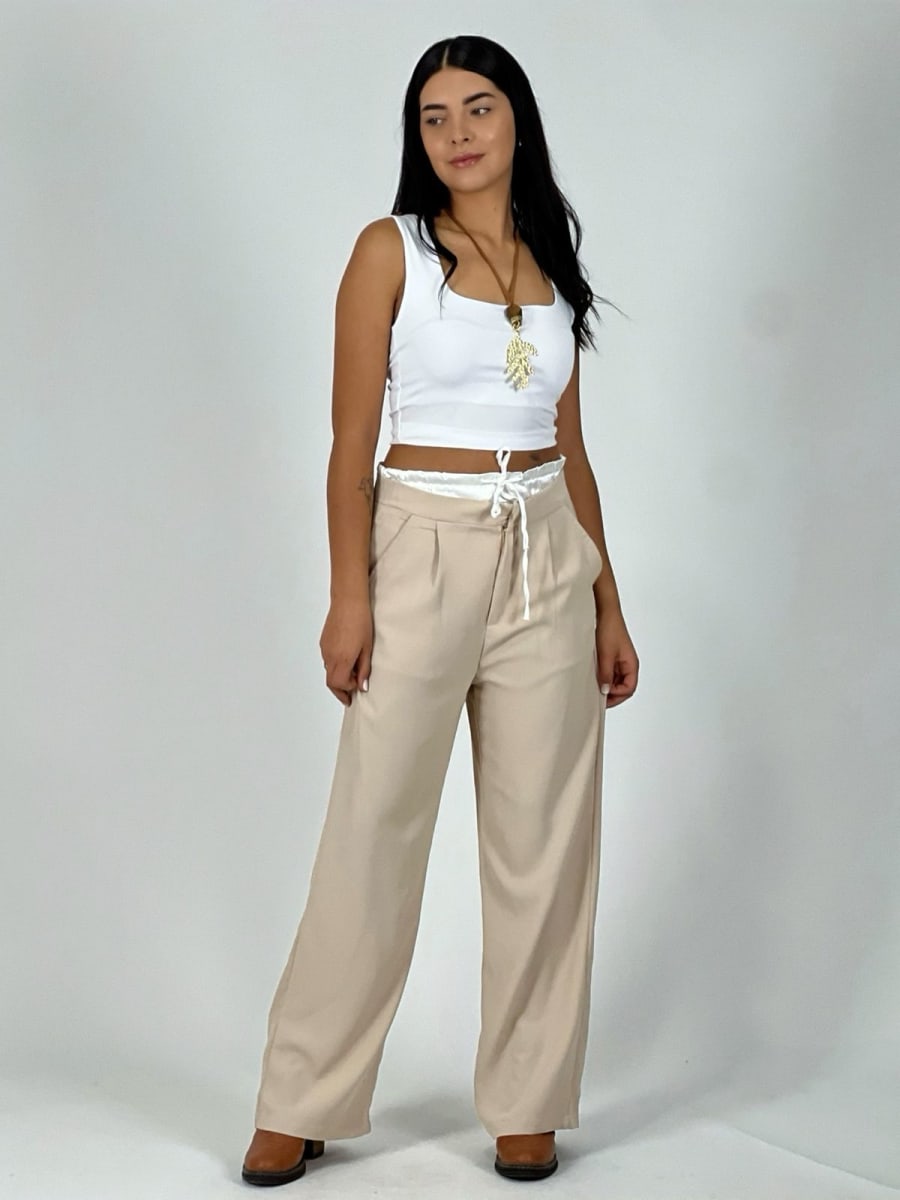 Pantalon Doble Pretina Viscosa A3-802