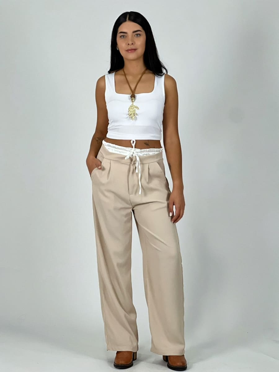 Pantalon Doble Pretina Viscosa A3-801
