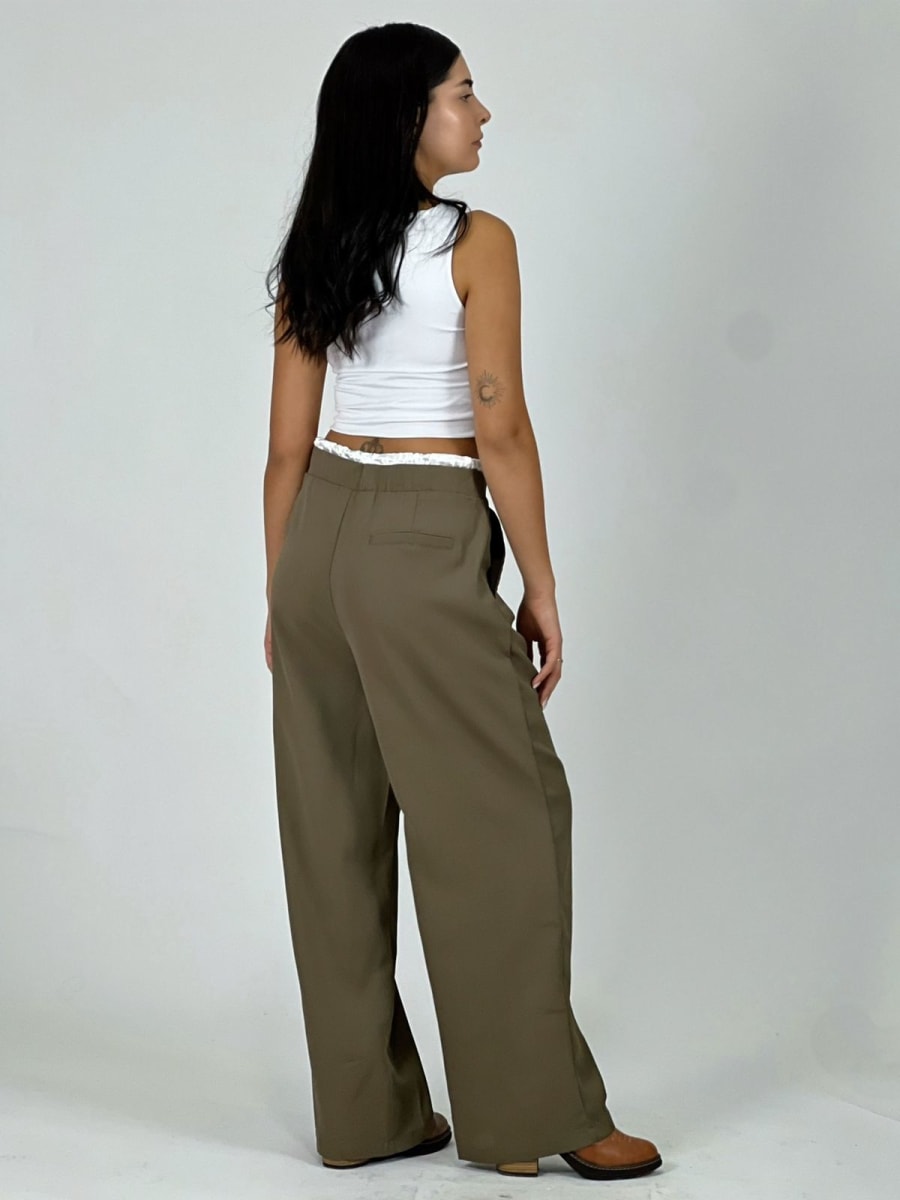 Pantalon Doble Pretina Viscosa A3-808