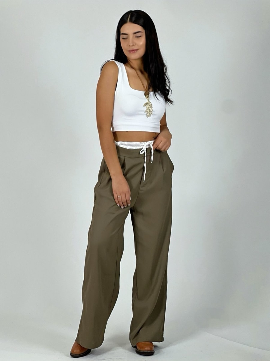 Pantalon Doble Pretina Viscosa A3-806