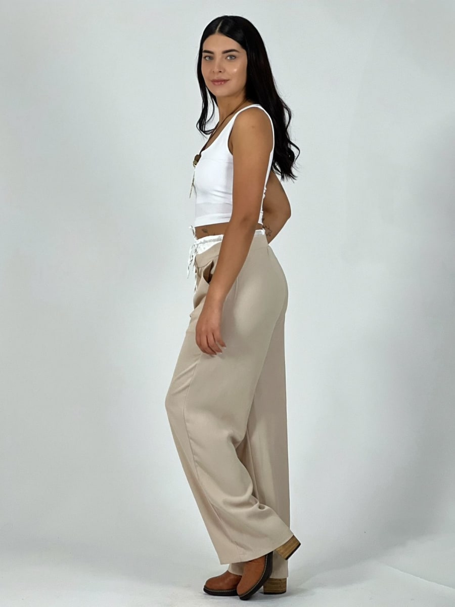 Pantalon Doble Pretina Viscosa A3-803