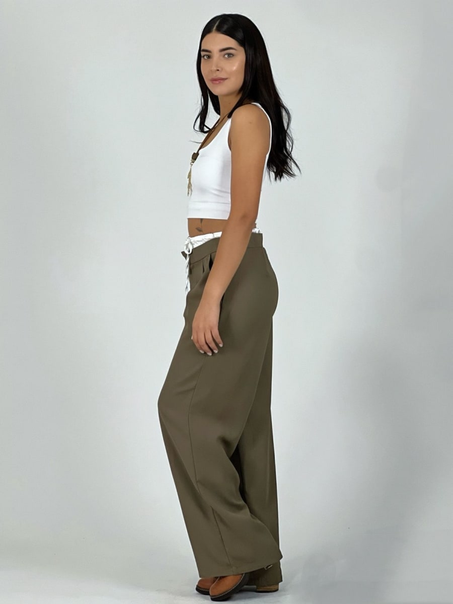 Pantalon Doble Pretina Viscosa A3-807