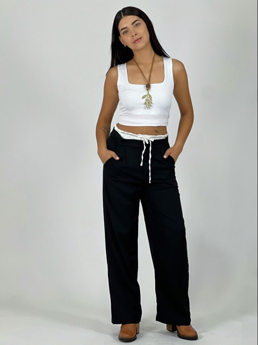 Pantalon Doble Pretina Viscosa A3-8010