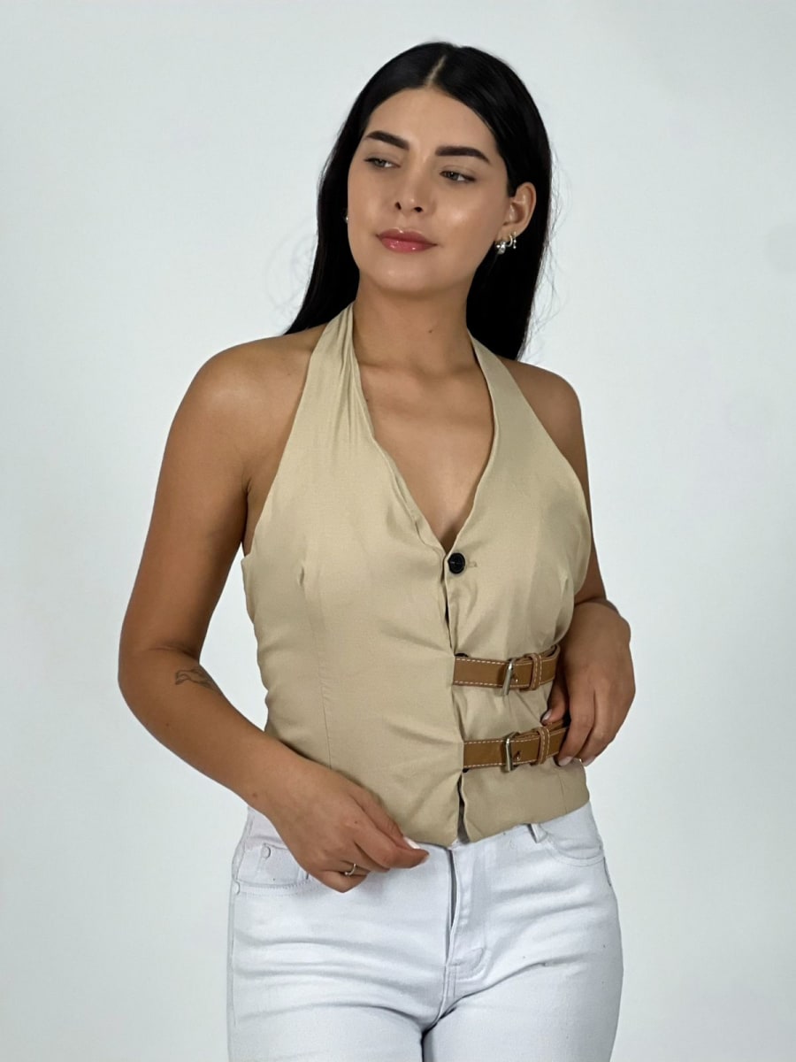 Top Lino Con Cinturones A3-805