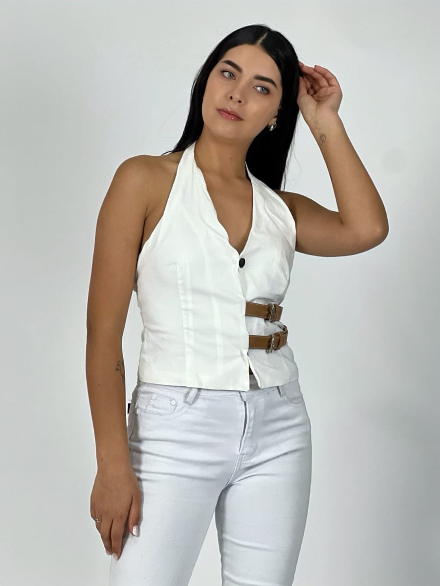 Top Lino Con Cinturones A3-807