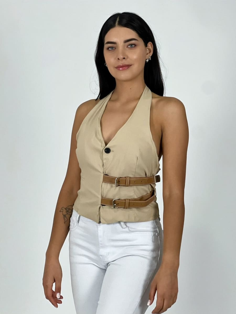 Top Lino Con Cinturones A3-804