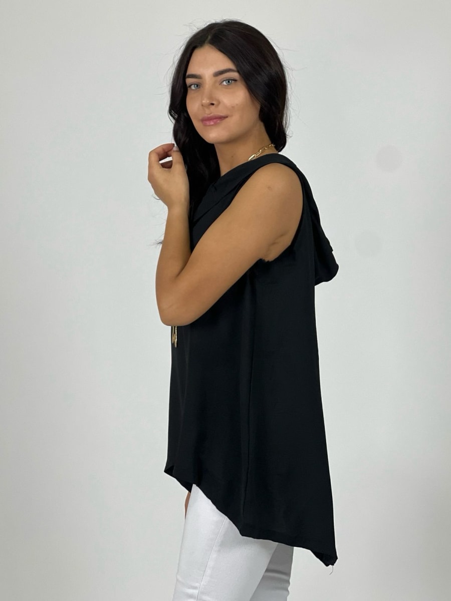 Blusa Viscosa con Capucha S/Mangas A1-157