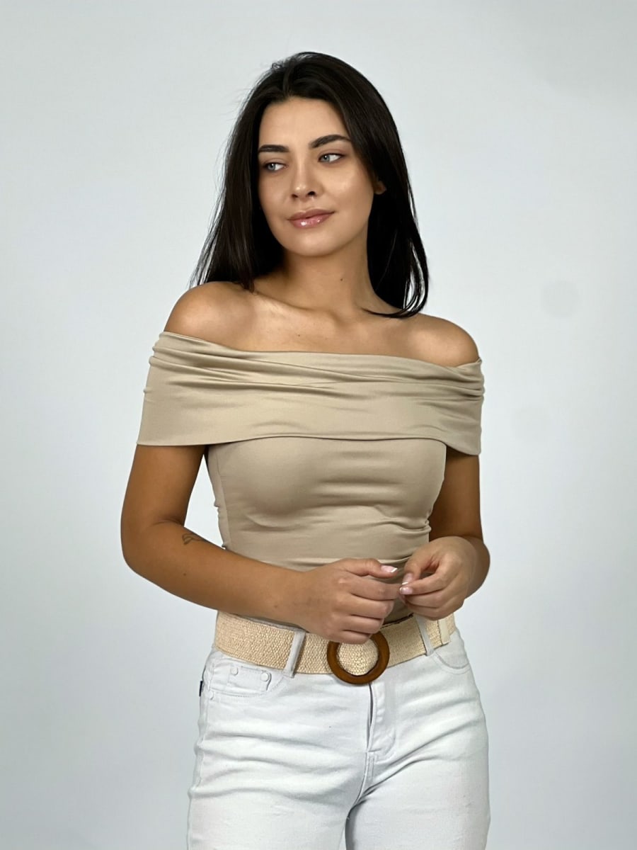 Polera Elasticada Caida Hombros A4-905