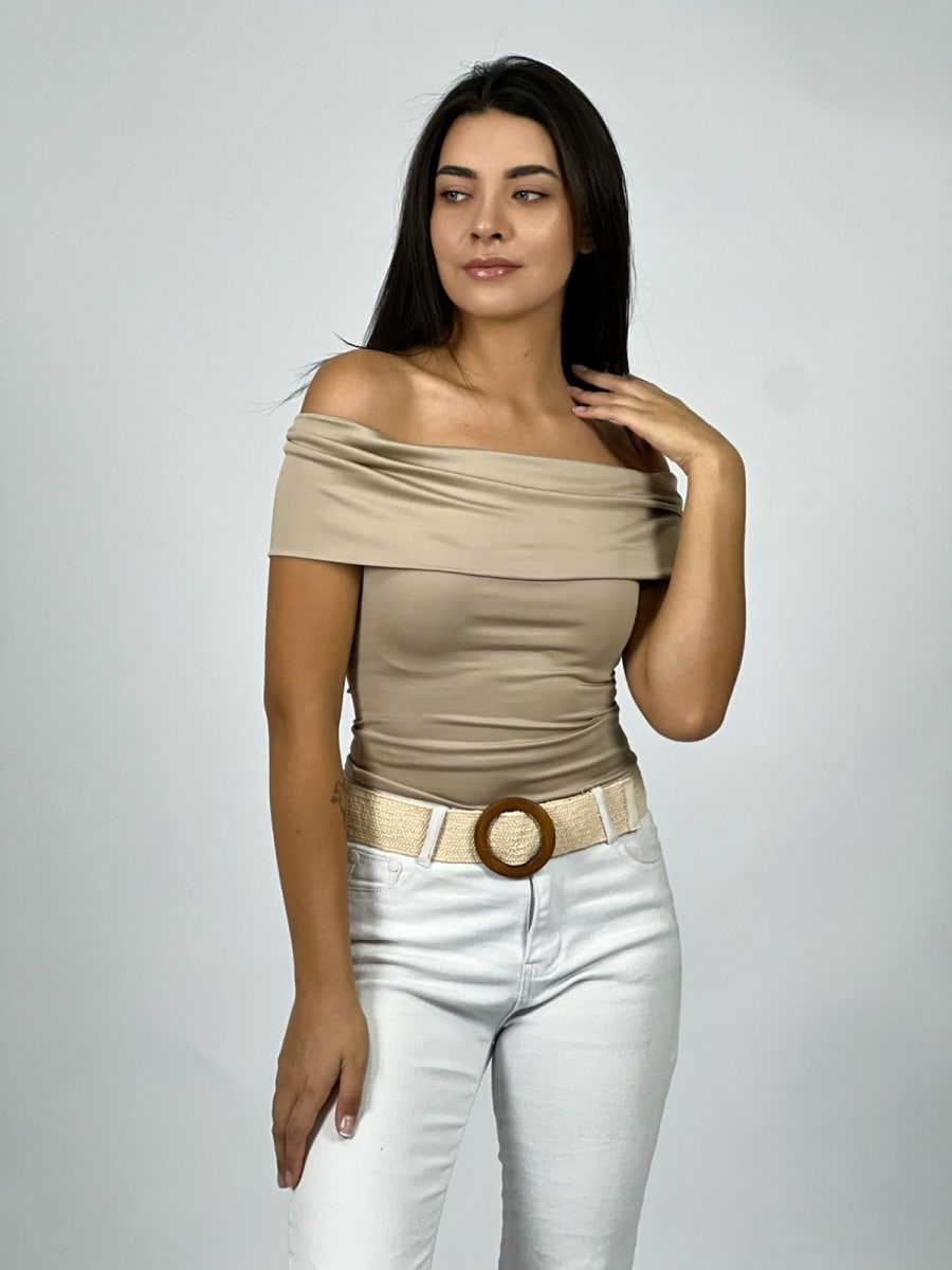 Polera Elasticada Caida Hombros A4-904