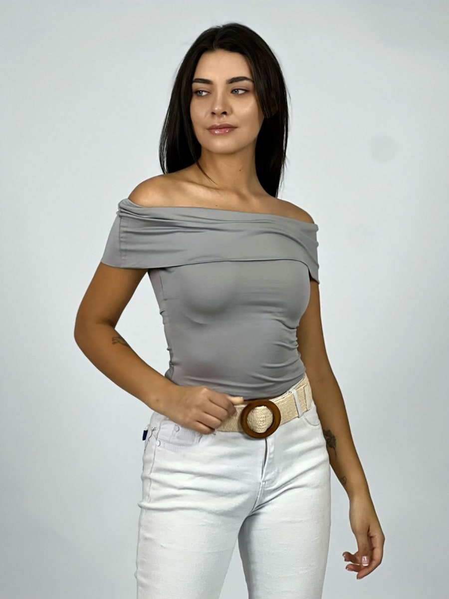 Polera Elasticada Caida Hombros A4-9010