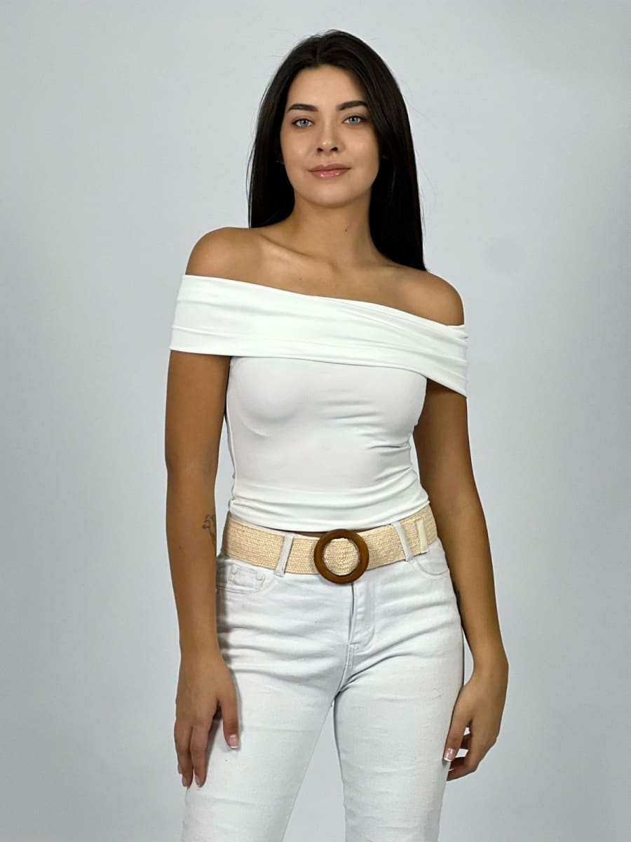 Polera Elasticada Caida Hombros A4-907