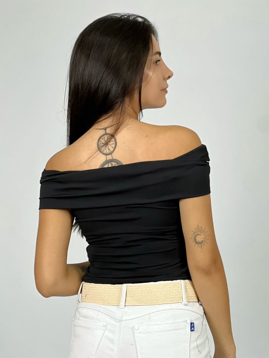 Polera Elasticada Caida Hombros A4-9015