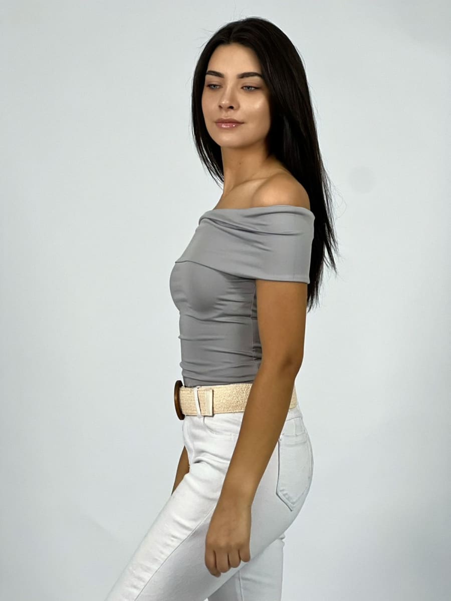 Polera Elasticada Caida Hombros A4-9011