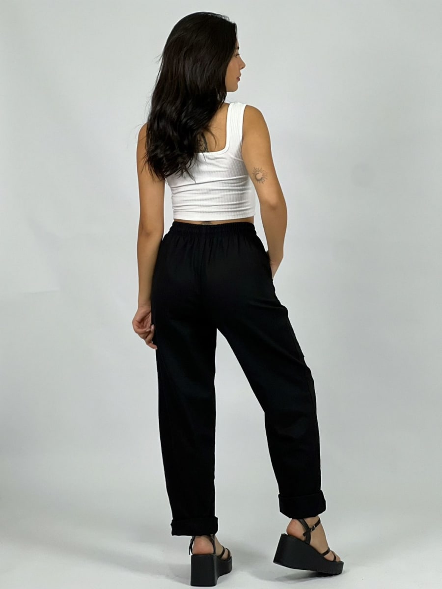 Pantalón de Lino Margaritas en Rodilla A2-57/612