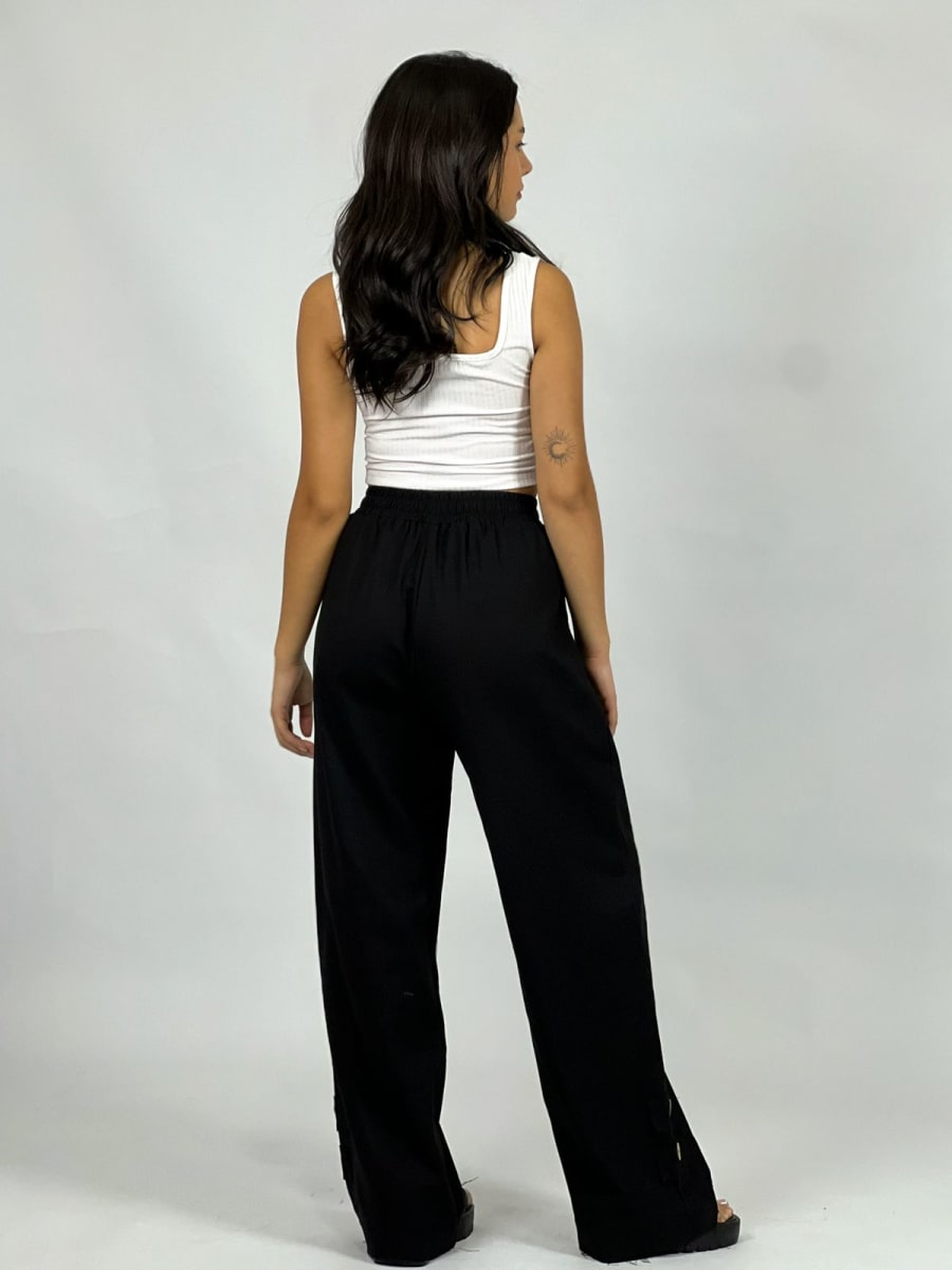 Pantalón De Lino 2 Botones en Tobillo A3-66//753