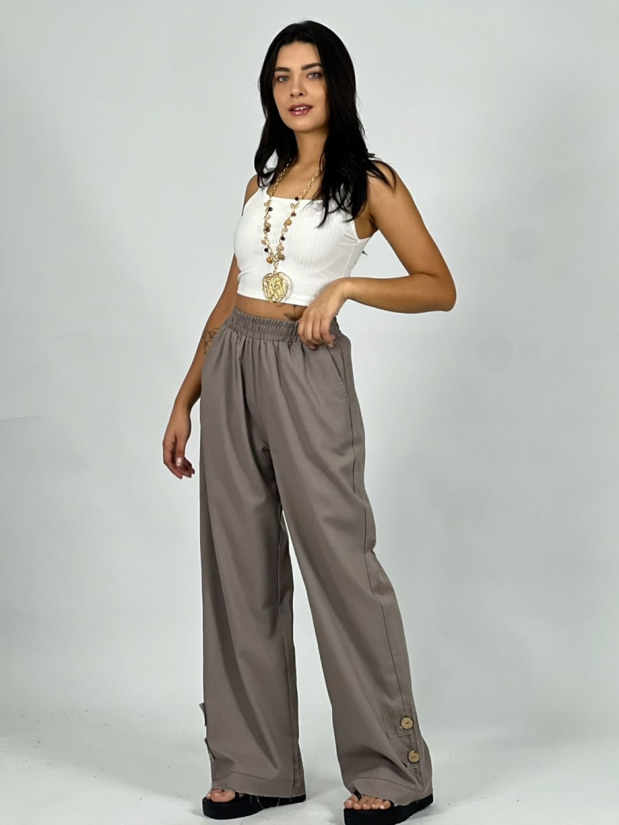 Pantalón De Lino 2 Botones en Tobillo A3-66//758