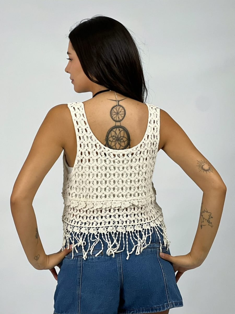 Polera Top Tejido con Hilachas A1-43