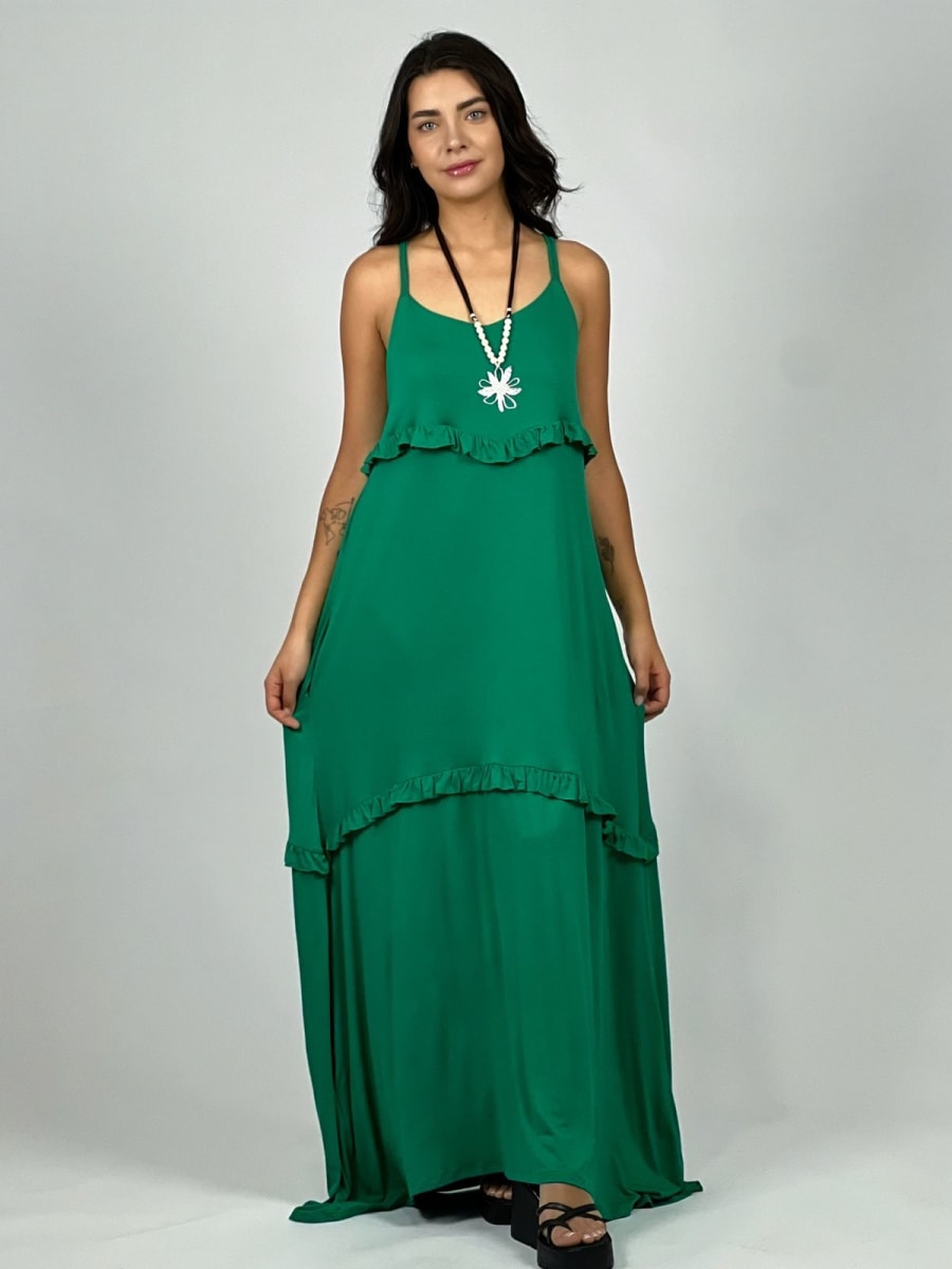 Vestido Algodon Seccionado Faroleado A2-621