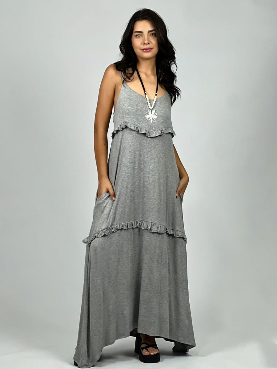 Vestido Algodon Seccionado Faroleado A2-627