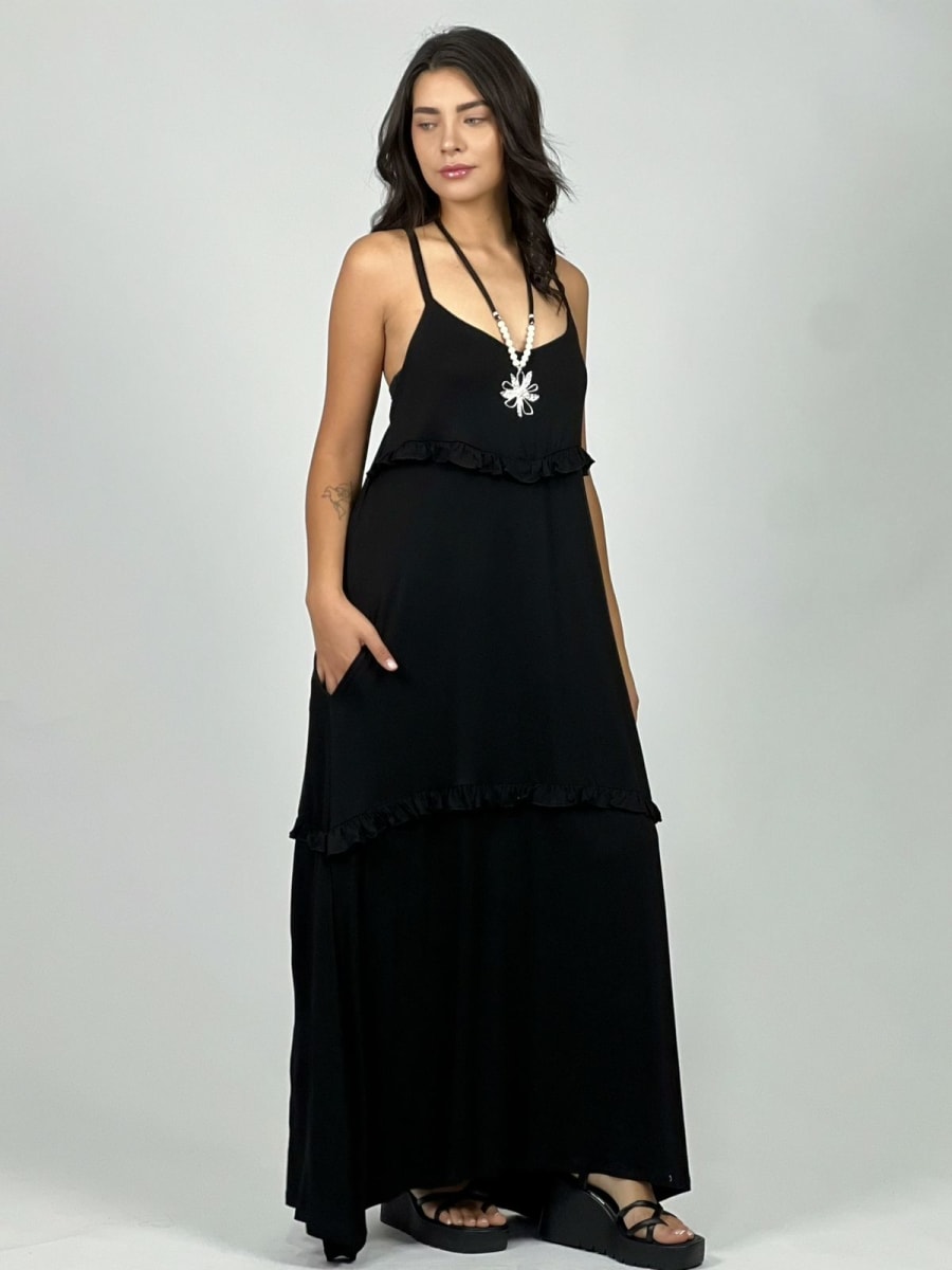 Vestido Algodon Seccionado Faroleado A2-625