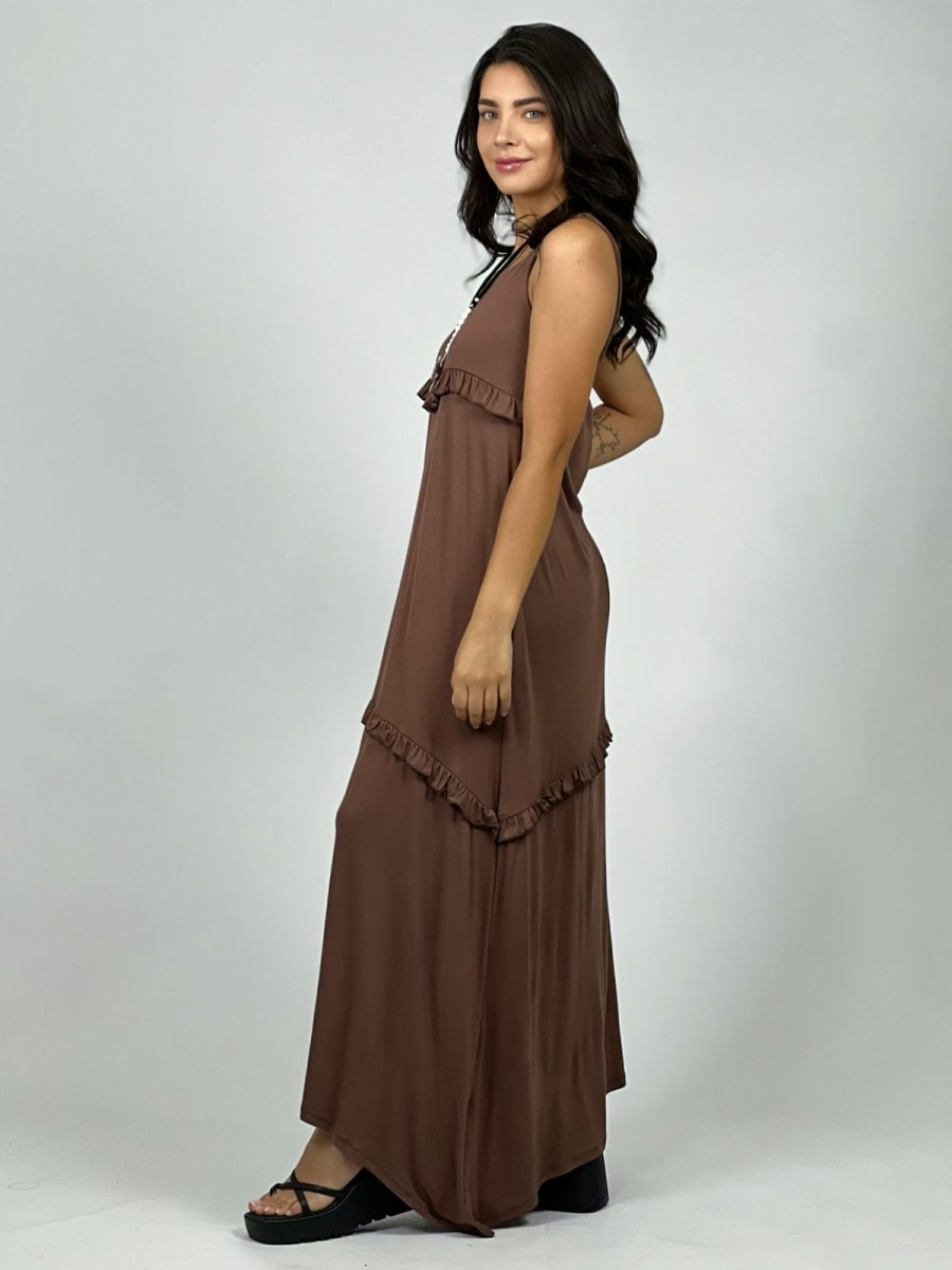 Vestido Algodon Seccionado Faroleado A2-6211