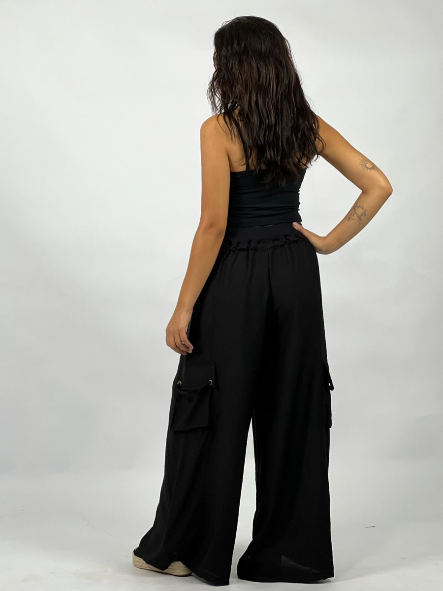 Pantalon Lino Bolsillos Cargo A3-744