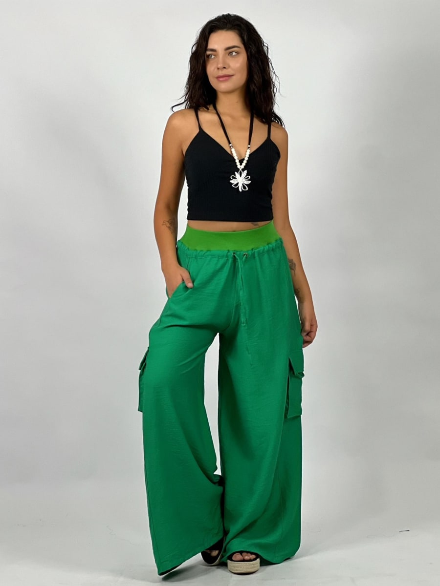 Pantalon Lino Bolsillos Cargo A3-747