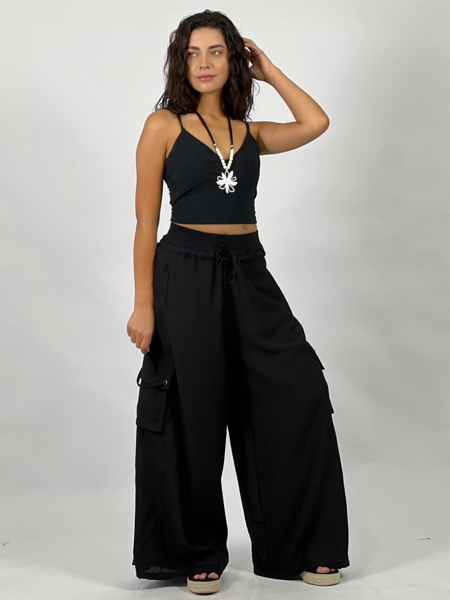 Pantalon Lino Bolsillos Cargo A3-743