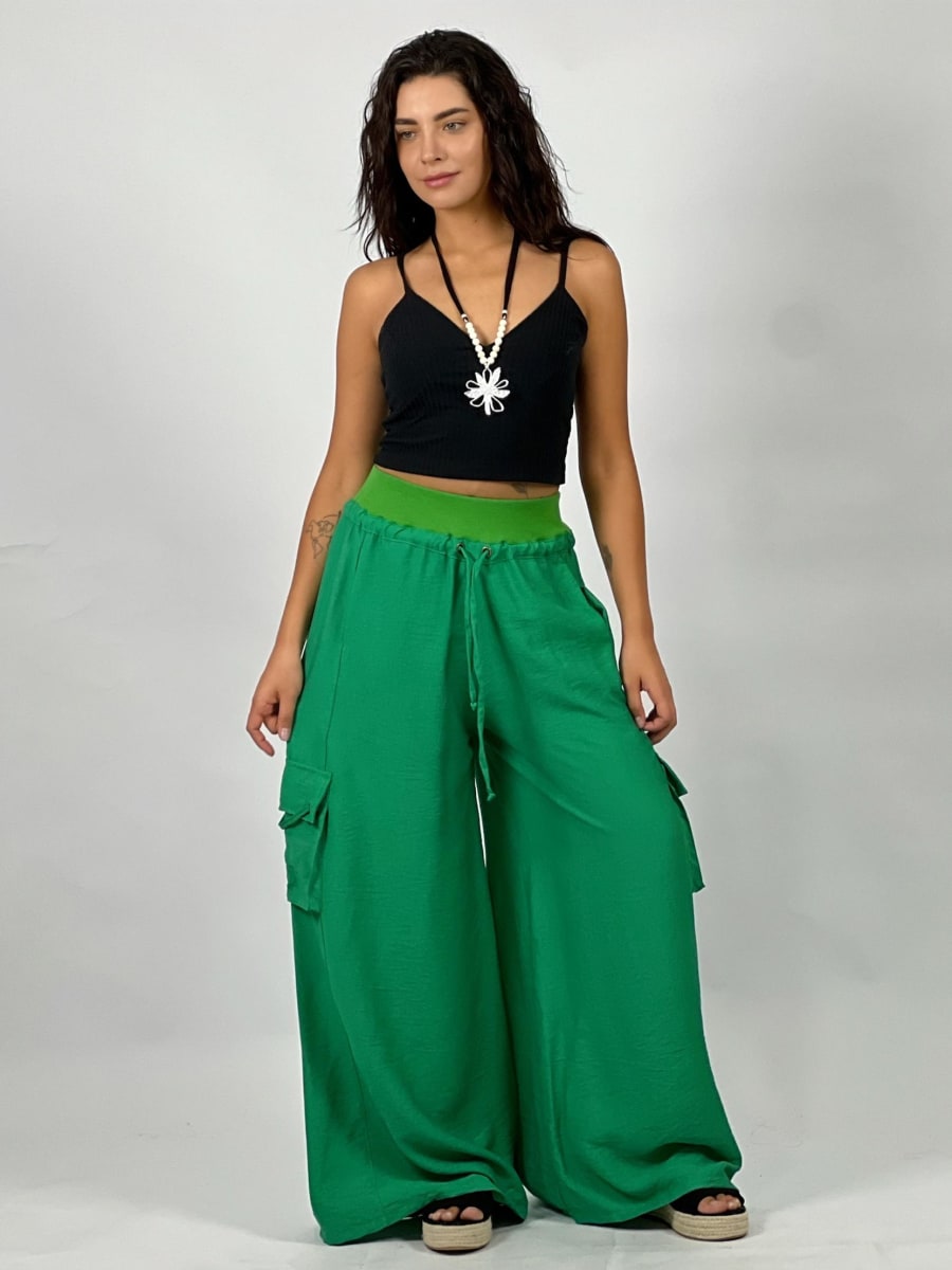 Pantalon Lino Bolsillos Cargo A3-746