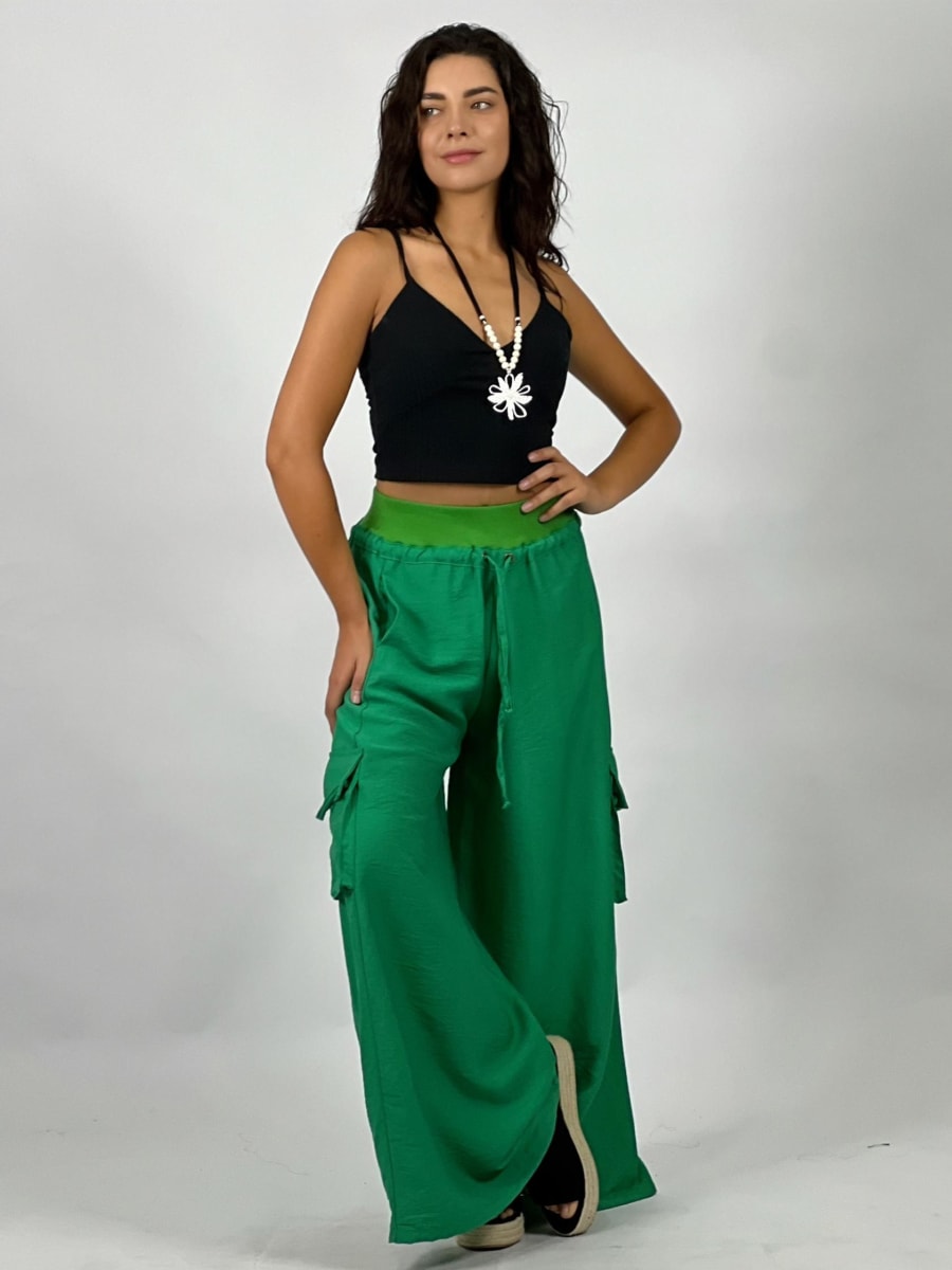 Pantalon Lino Bolsillos Cargo A3-745