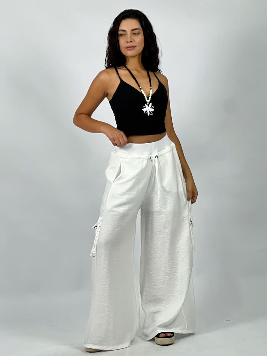 Pantalon Lino Bolsillos Cargo A3-7410