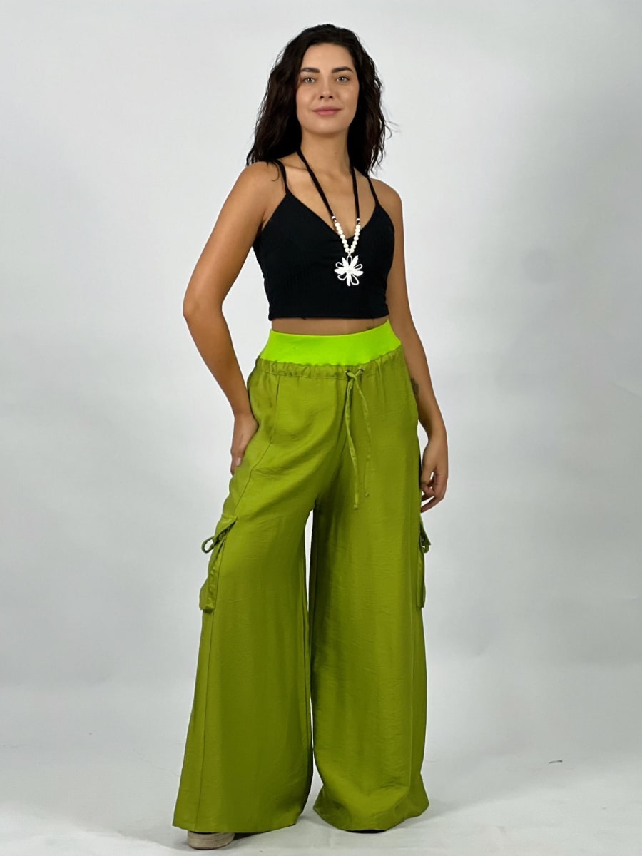 Pantalon Lino Bolsillos Cargo A3-7412