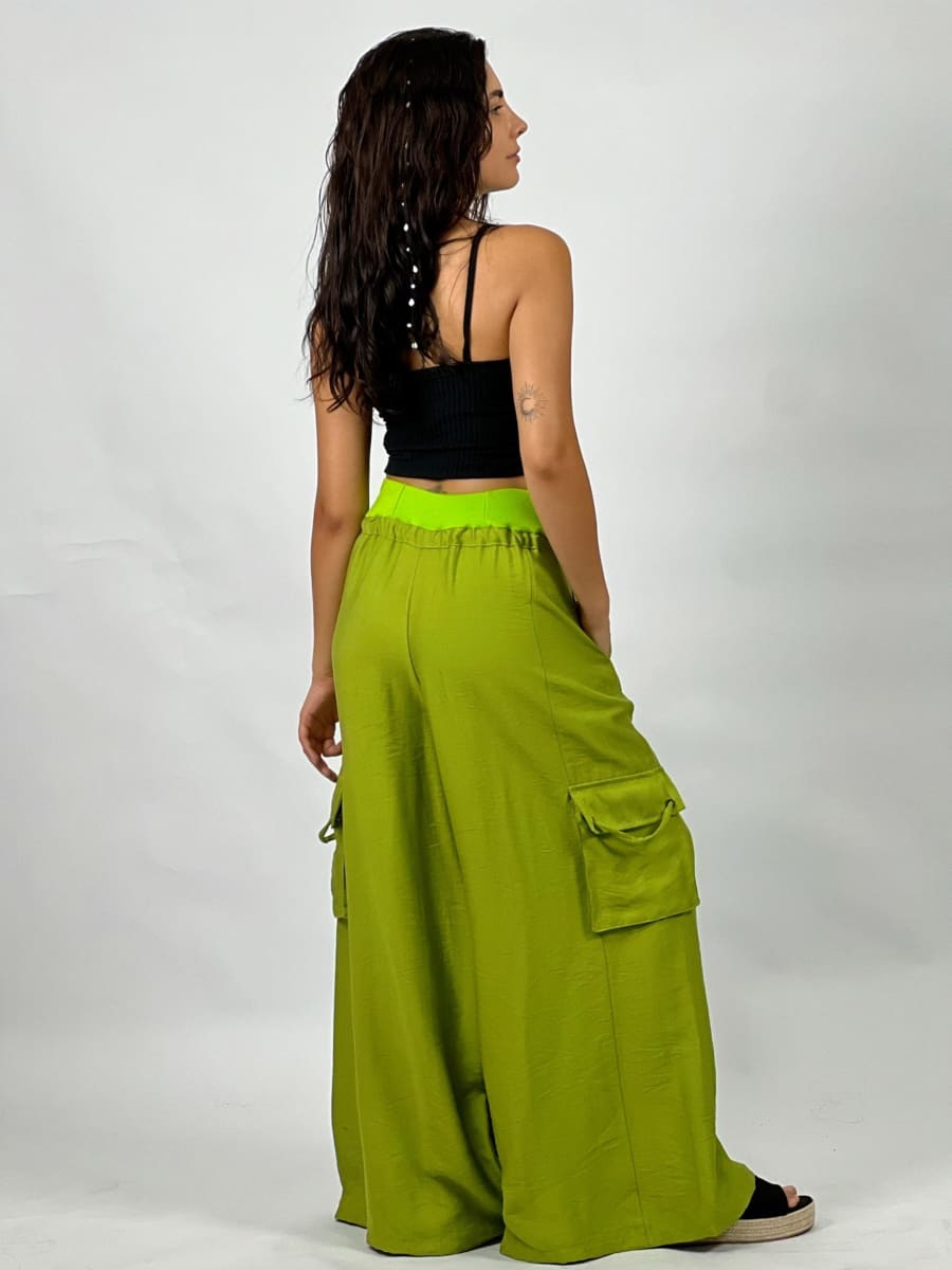 Pantalon Lino Bolsillos Cargo A3-7414