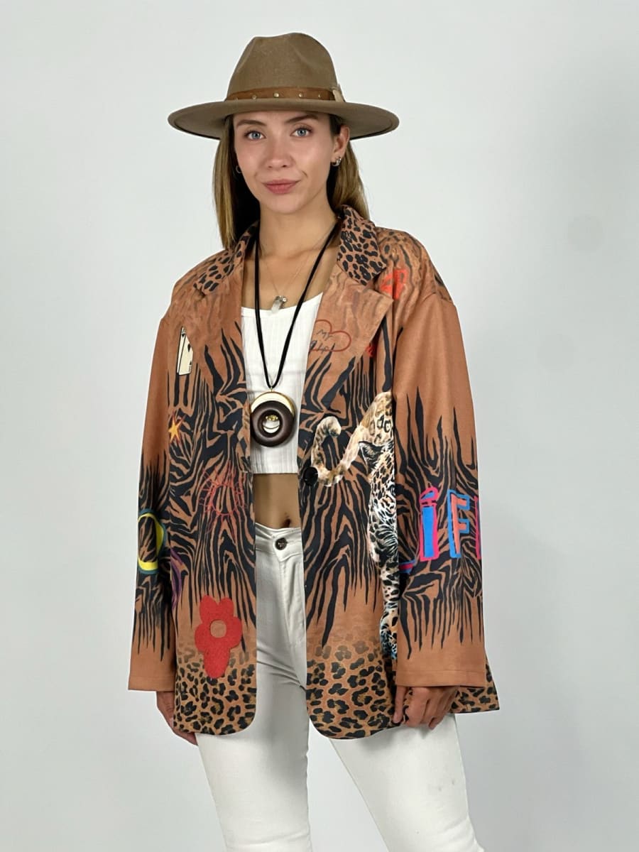 Blazer Gamuza ANIMAL Print A1-407
