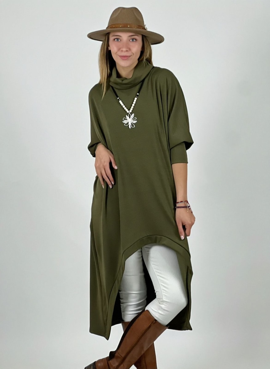 Vestido Spandex Cuello Alto Abertura Frontal A2-5913